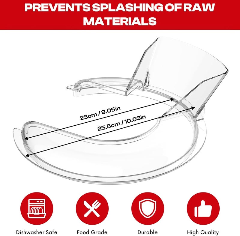 HOZODO Pouring Shield for KitchenAid Mixer & Splash Guard Attachment - Compatible with 5.5-8QT Bowl-Lift Stand Mixers for KitchenAid - Image 5
